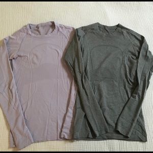 Set of 2 Lululemon Long Sleeve Swiftly Tees. Size4